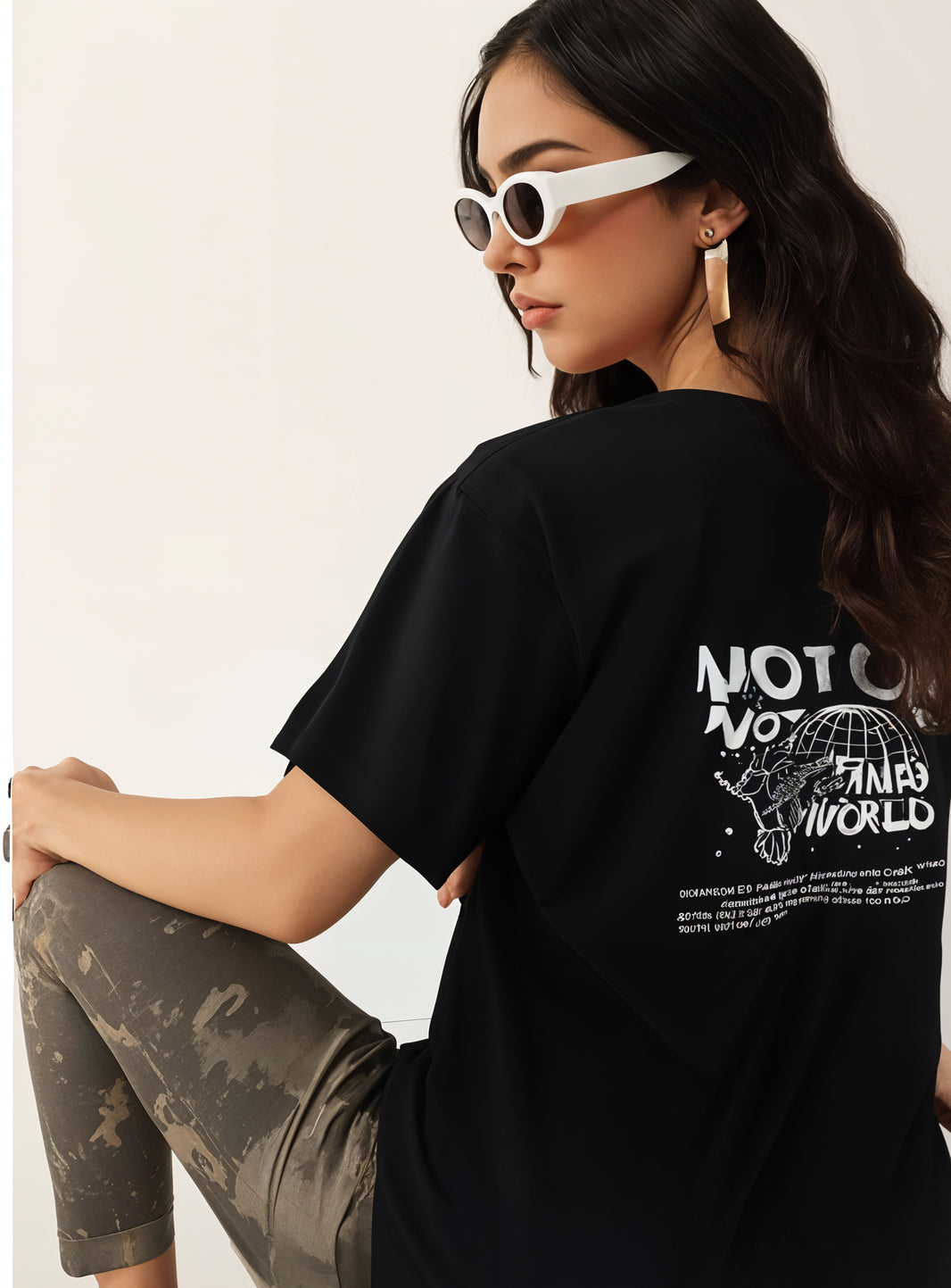 MACK Jonney Oversized | Loose Fit | Half Sleeves 100% Cotton Round Neck Printed T-Shirt for Women