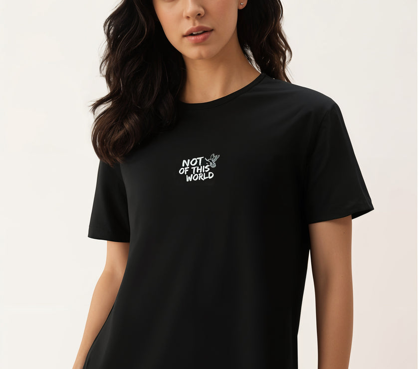 MACK Jonney Oversized | Loose Fit | Half Sleeves 100% Cotton Round Neck Printed T-Shirt for Women