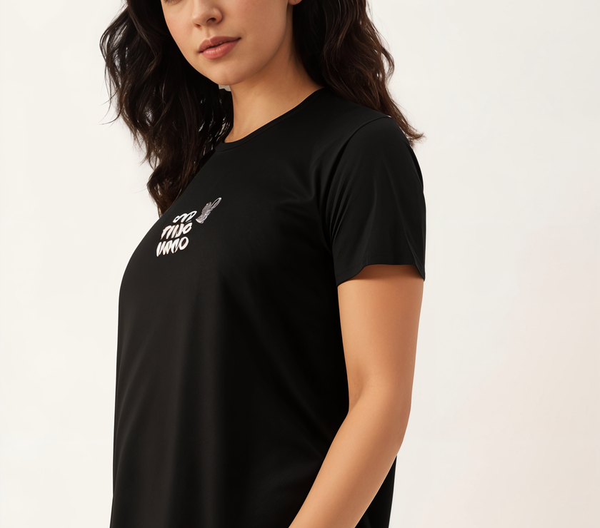 MACK Jonney Oversized | Loose Fit | Half Sleeves 100% Cotton Round Neck Printed T-Shirt for Women
