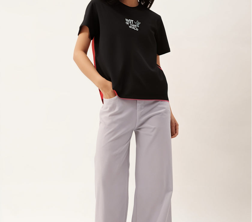 MACK Jonney Oversized | Loose Fit | Half Sleeves 100% Cotton Round Neck Printed T-Shirt for Women