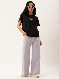 MACK Jonney Oversized | Loose Fit | Half Sleeves 100% Cotton Round Neck Printed T-Shirt for Women