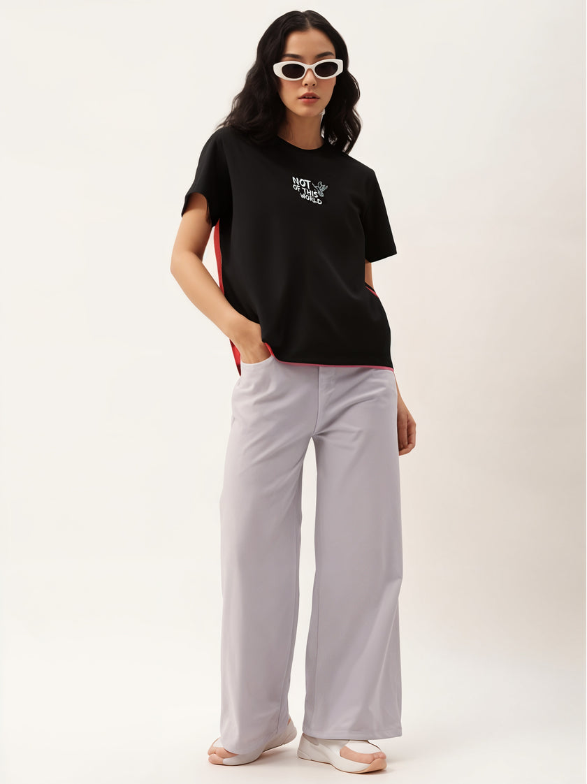 MACK Jonney Oversized | Loose Fit | Half Sleeves 100% Cotton Round Neck Printed T-Shirt for Women