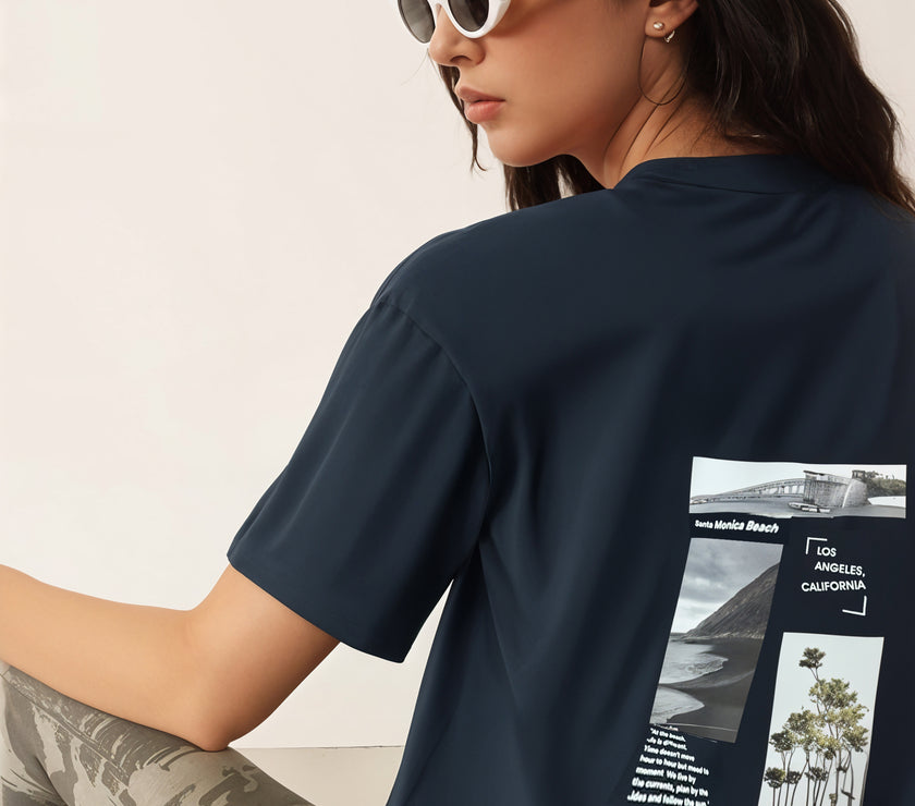 MACK Jonney Oversized | Loose Fit | Half Sleeves 100% Cotton Round Neck Printed T-Shirt for Women