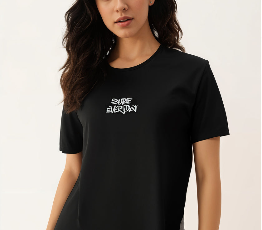 MACK Jonney Oversized | Loose Fit | Half Sleeves 100% Cotton Round Neck Printed T-Shirt for Women