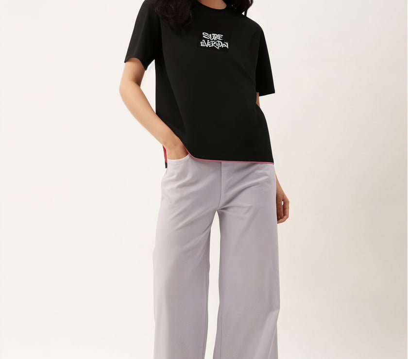 MACK Jonney Oversized | Loose Fit | Half Sleeves 100% Cotton Round Neck Printed T-Shirt for Women