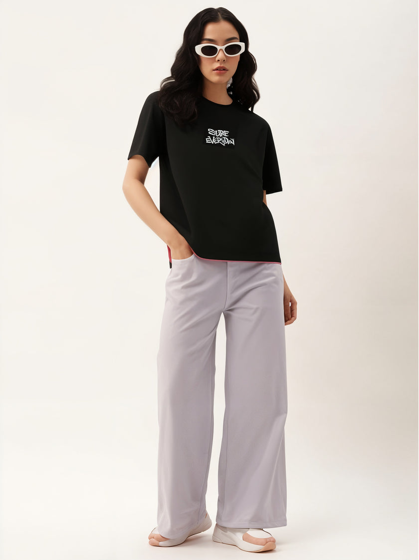 MACK Jonney Oversized | Loose Fit | Half Sleeves 100% Cotton Round Neck Printed T-Shirt for Women