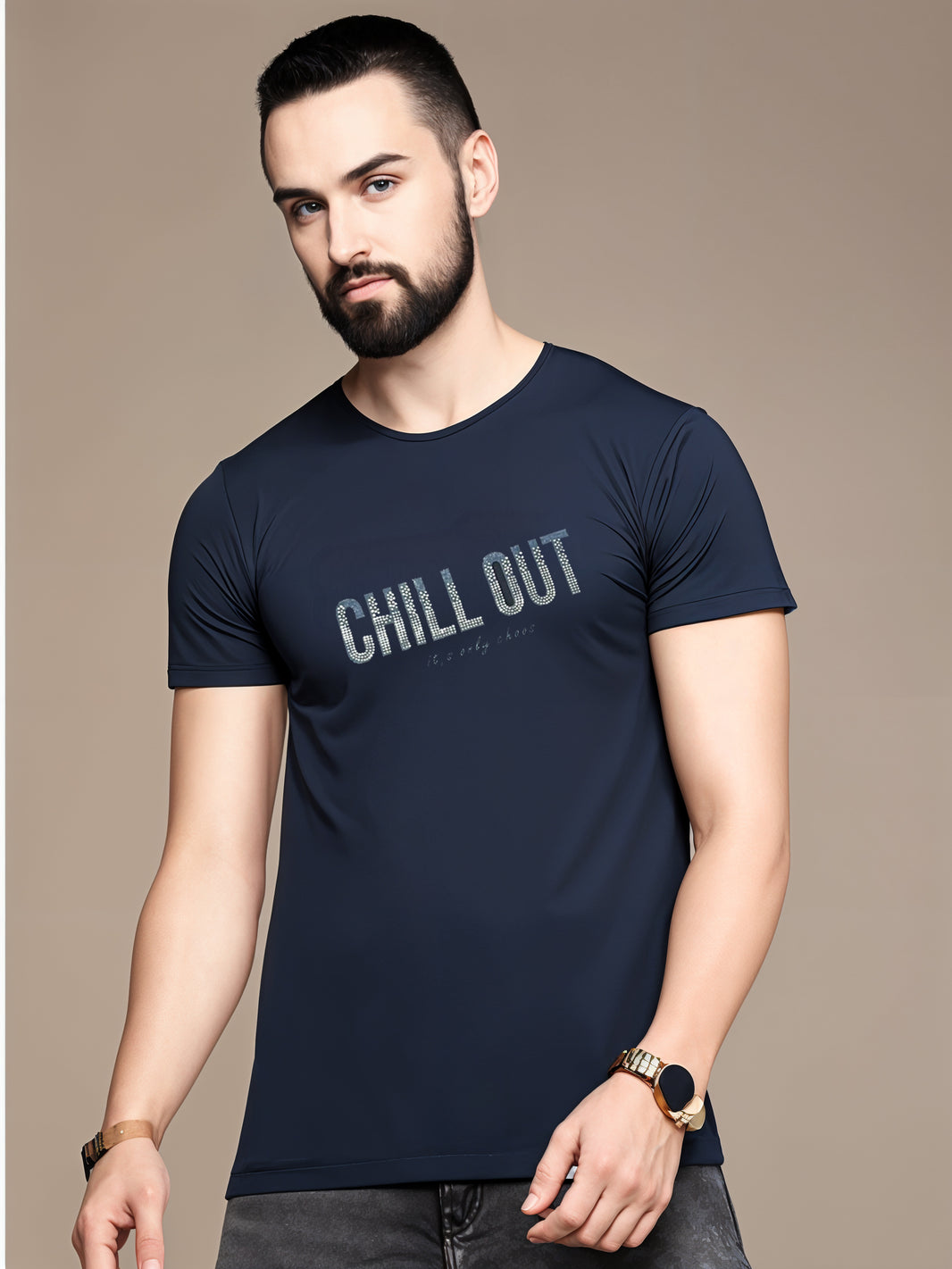 MACK Jonney Men Printed Cotton Rich  T Shirt | Round neck Tshirts|Half Sleeves|Printed-Regular Fit