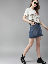 MACK Jonney Women Printed Cotton Rich  T Shirt | Round neck Tshirts|Half Sleeves|Printed-Regular Fit