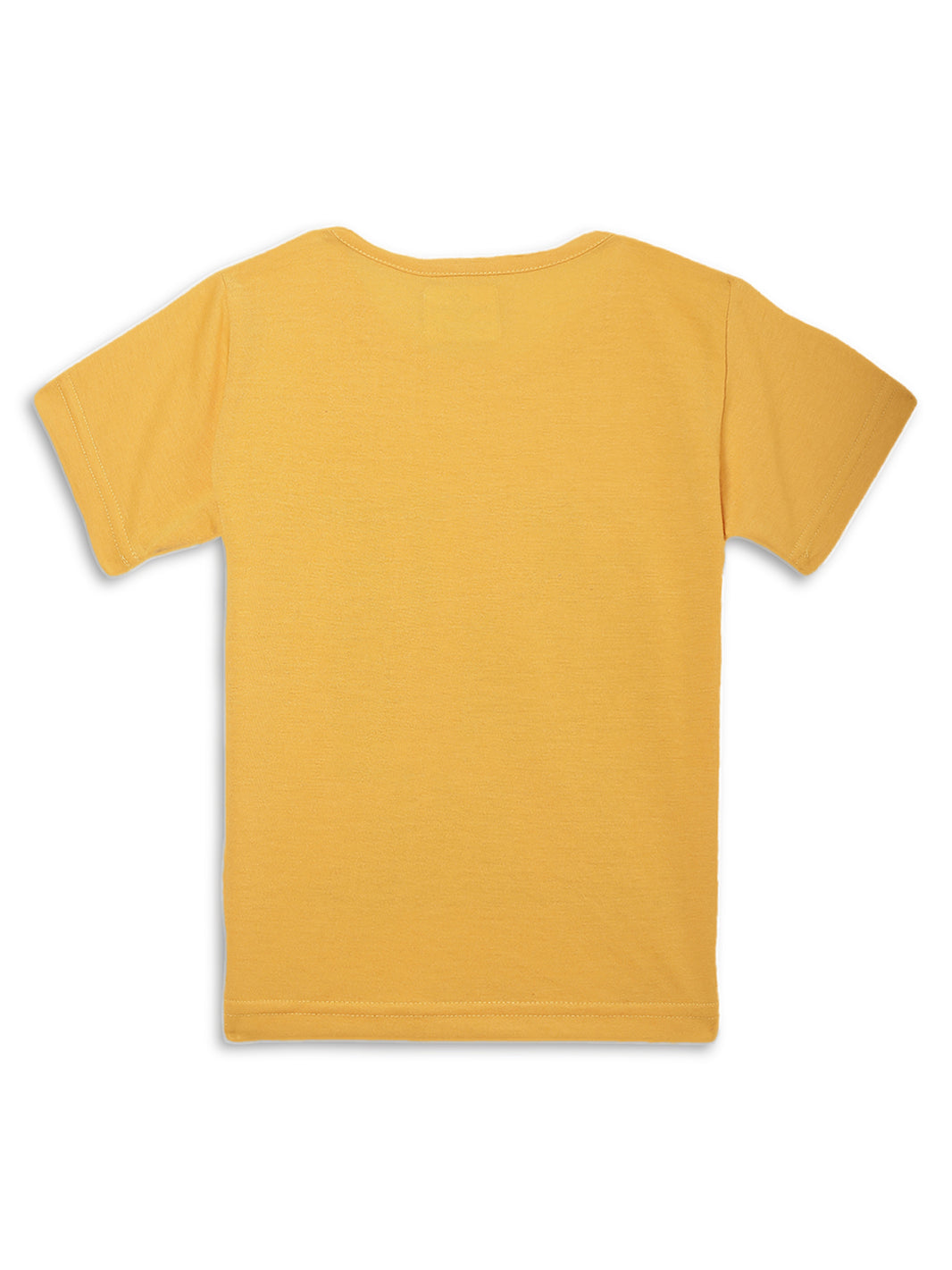 Mack Jonney Printed  Yellow  Regular Fit Cotton blended T-shirts For Kids