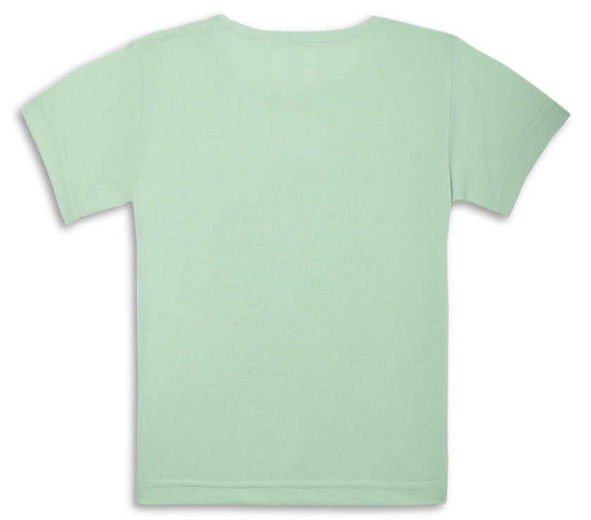Mack Jonney Printed  Green  Regular Fit Cotton blended T-shirts For Kids