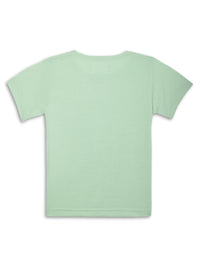 Mack Jonney Printed  Green  Regular Fit Cotton blended T-shirts For Kids