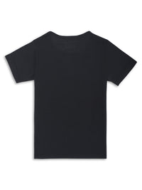 Mack Jonney Printed  Black  Regular Fit Cotton blended T-shirts For Kids