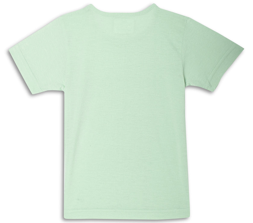 Mack Jonney Printed  Green  Regular Fit Cotton blended T-shirts For Kids