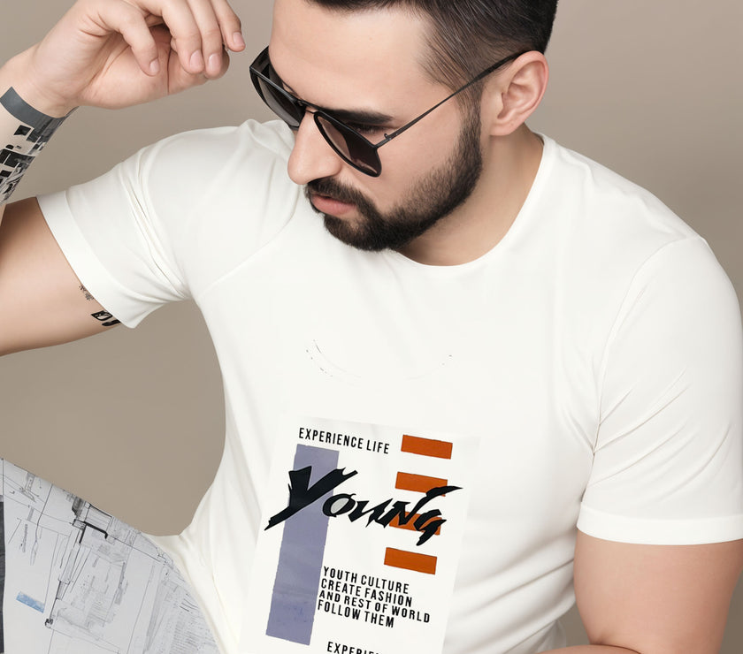 MACK Jonney Men Printed Cotton Rich  T Shirt | Round neck Tshirts|Half Sleeves|Printed-Regular Fit