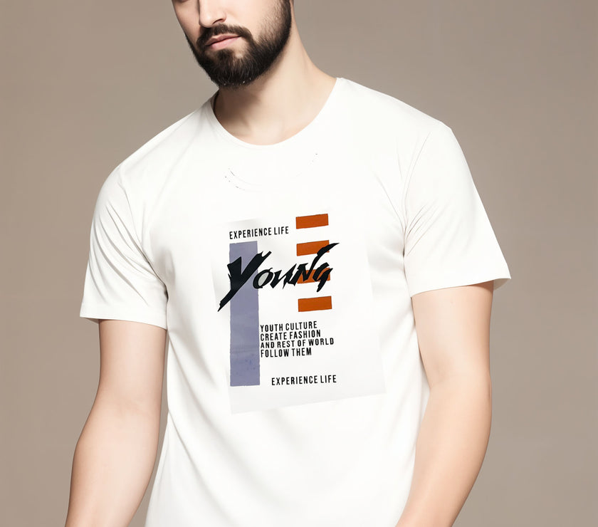MACK Jonney Men Printed Cotton Rich  T Shirt | Round neck Tshirts|Half Sleeves|Printed-Regular Fit