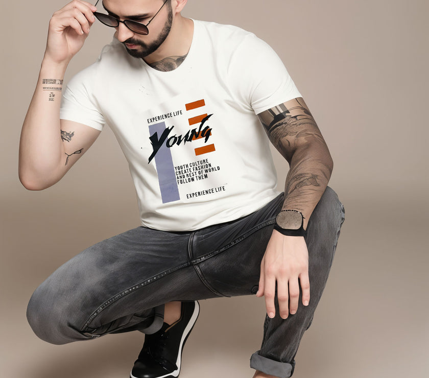 MACK Jonney Men Printed Cotton Rich  T Shirt | Round neck Tshirts|Half Sleeves|Printed-Regular Fit