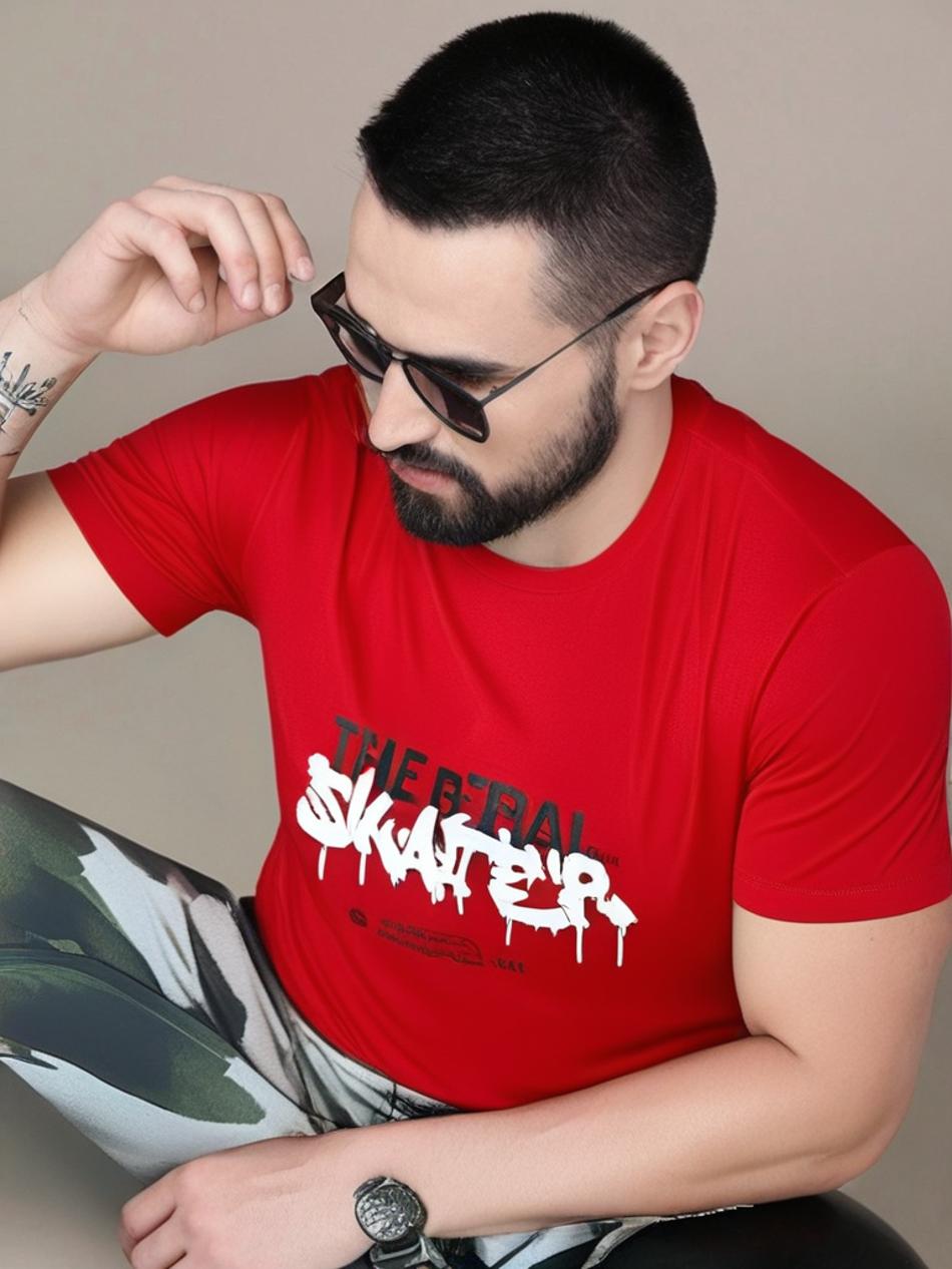 MACK Jonney Men Printed Cotton Rich  T Shirt | Round neck Tshirts|Half Sleeves|Printed-Regular Fit