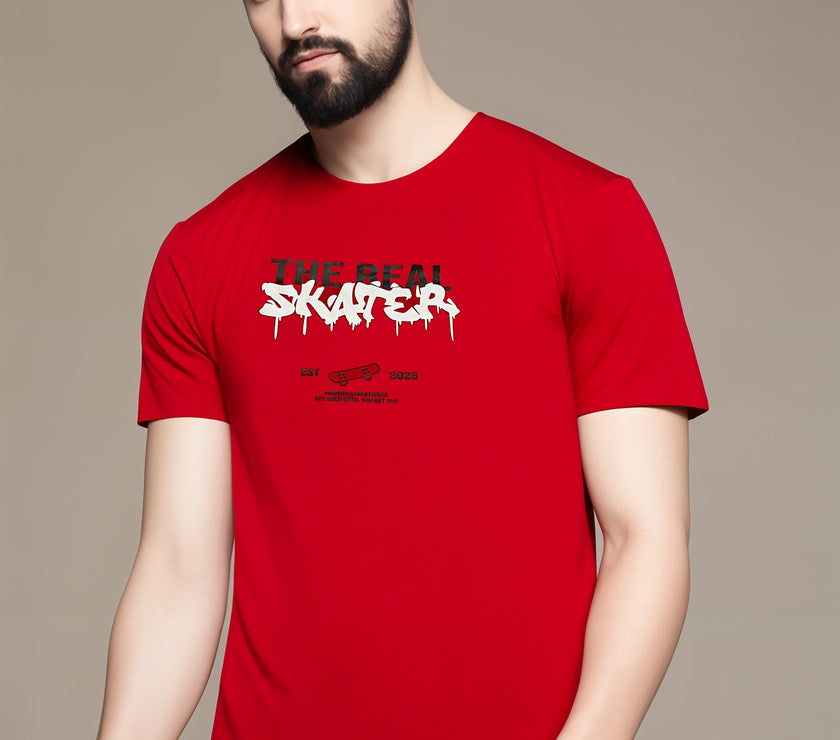 MACK Jonney Men Printed Cotton Rich  T Shirt | Round neck Tshirts|Half Sleeves|Printed-Regular Fit