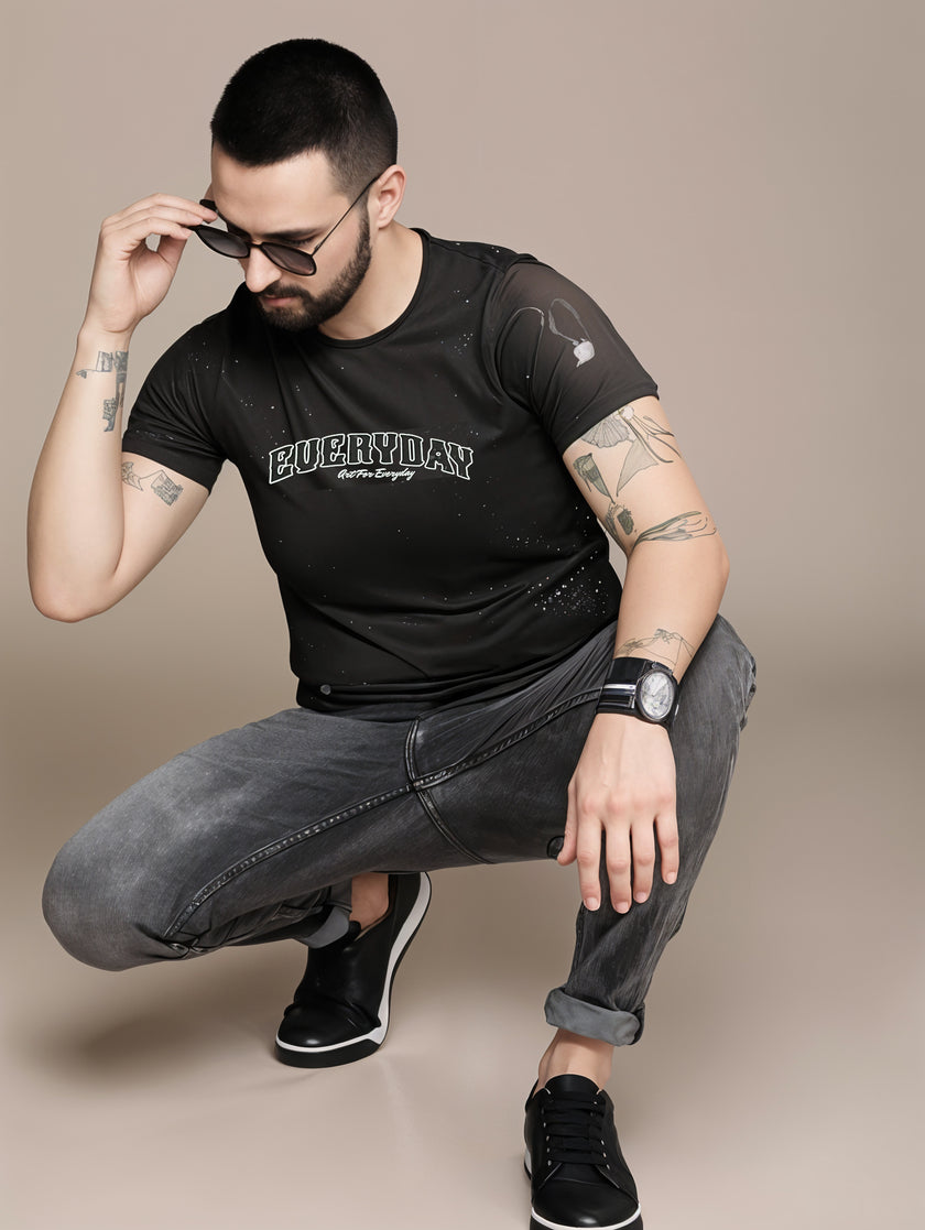 MACK Jonney Men Printed Cotton Rich  T Shirt | Round neck Tshirts|Half Sleeves|Printed-Regular Fit