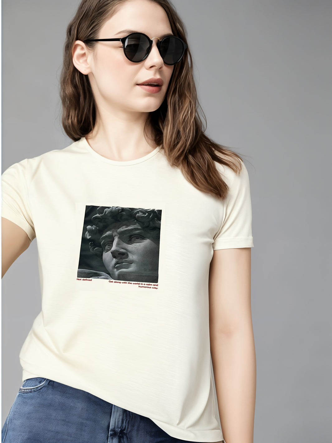 MACK Jonney Women Printed Cotton Rich  T Shirt | Round neck Tshirts|Half Sleeves|Printed-Regular Fit