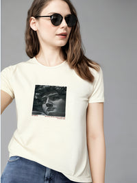 MACK Jonney Women Printed Cotton Rich  T Shirt | Round neck Tshirts|Half Sleeves|Printed-Regular Fit