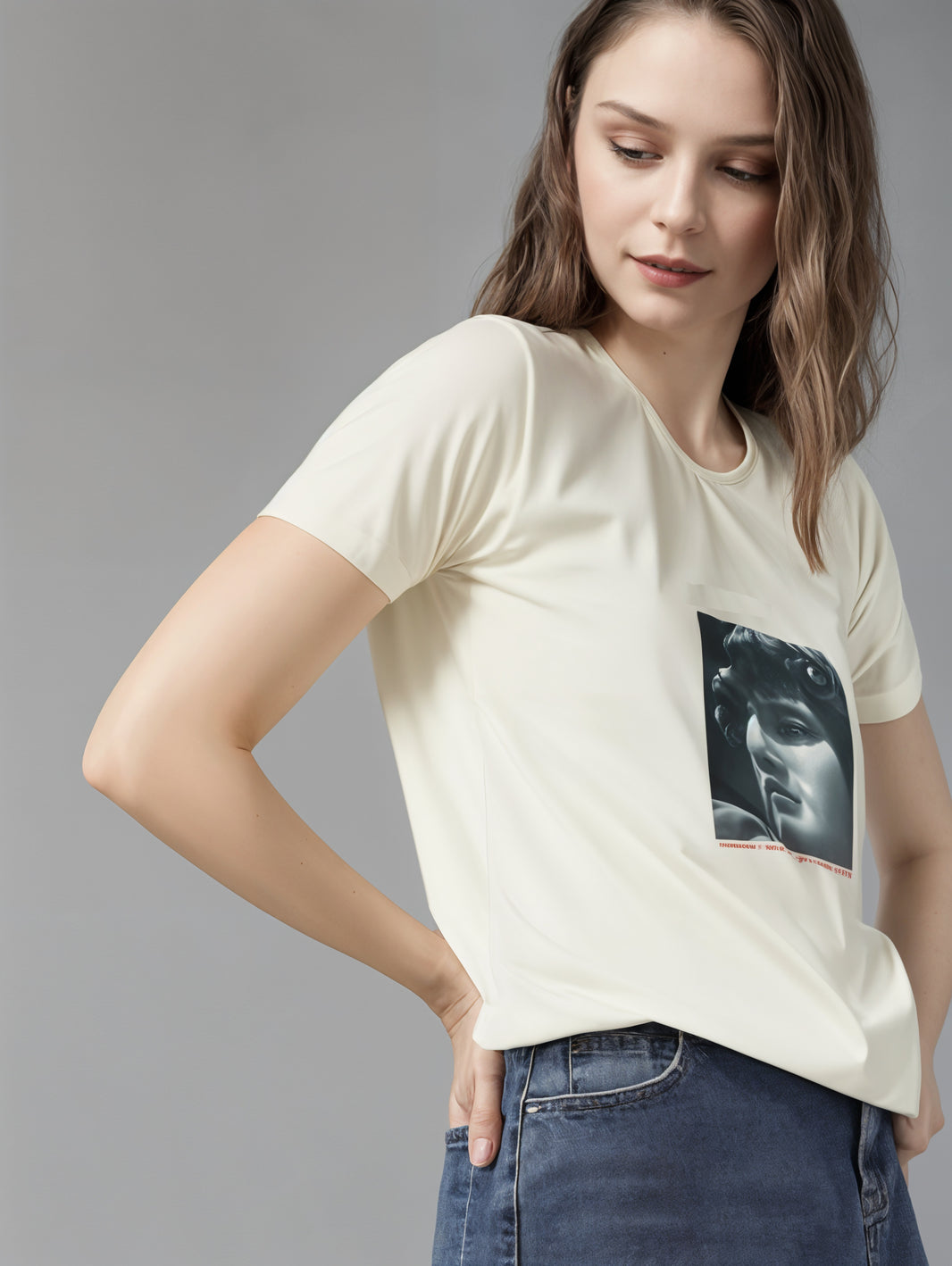 MACK Jonney Women Printed Cotton Rich  T Shirt | Round neck Tshirts|Half Sleeves|Printed-Regular Fit