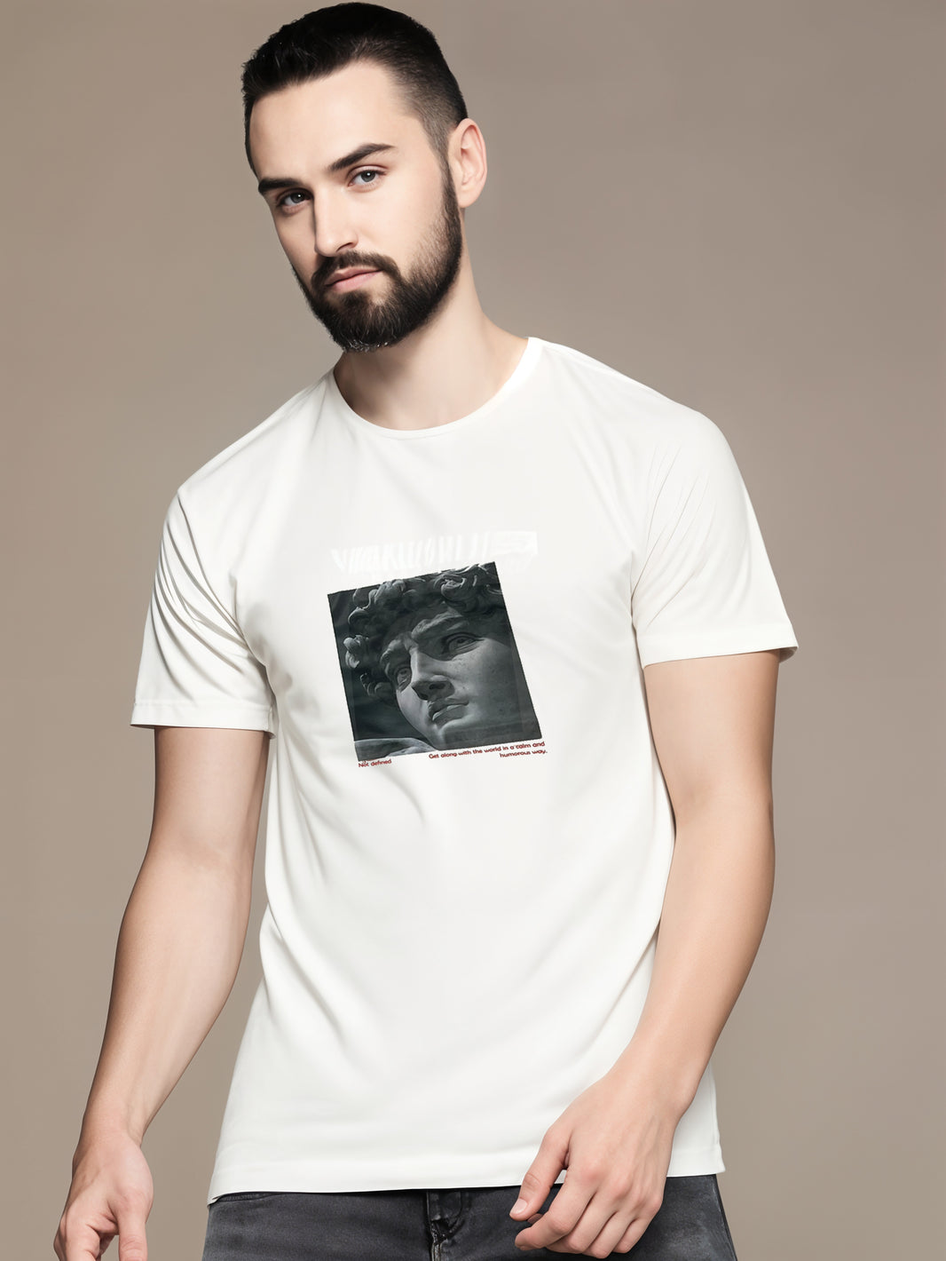 MACK Jonney Men Printed Cotton Rich  T Shirt | Round neck Tshirts|Half Sleeves|Printed-Regular Fit