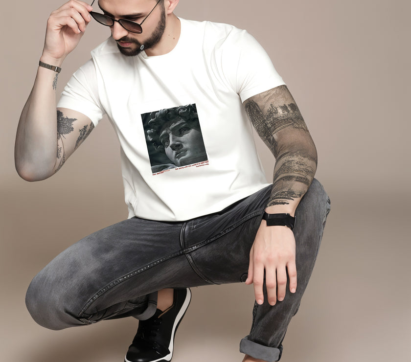 MACK Jonney Men Printed Cotton Rich  T Shirt | Round neck Tshirts|Half Sleeves|Printed-Regular Fit