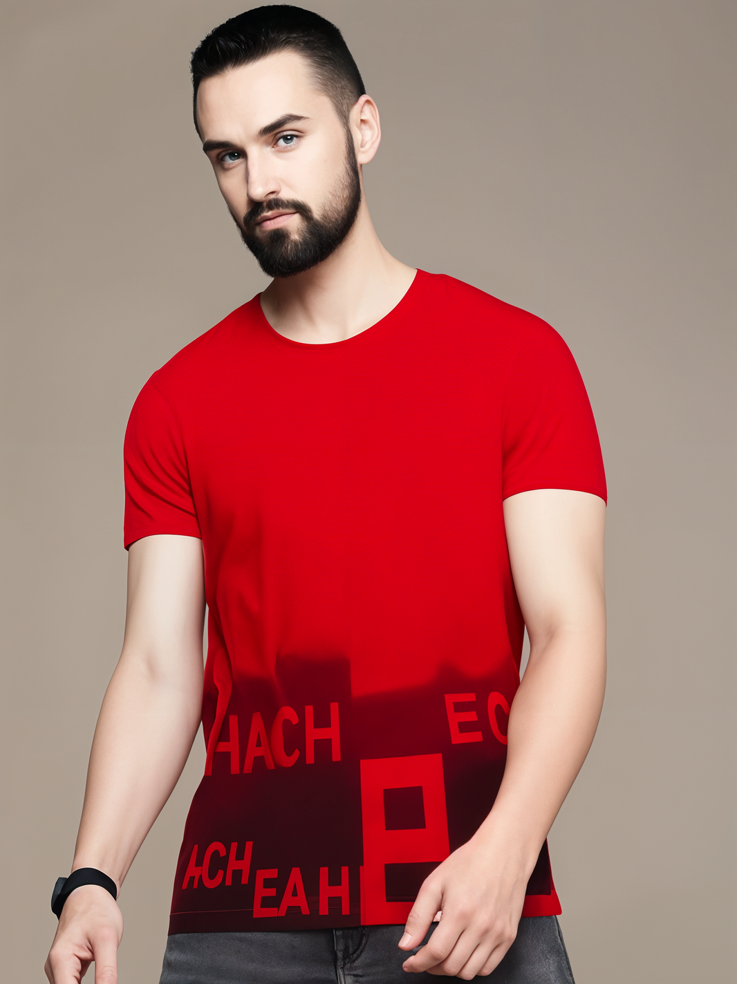 MACK Jonney Men Printed Cotton Rich  T Shirt | Round neck Tshirts|Half Sleeves|Printed-Regular Fit