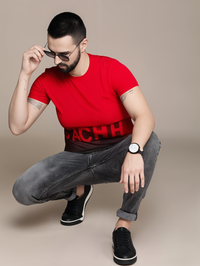 MACK Jonney Men Printed Cotton Rich  T Shirt | Round neck Tshirts|Half Sleeves|Printed-Regular Fit