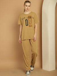 Mack Jonney Mud Cotton Printed Co-ord Set Tracksuit For Women