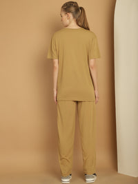 Mack Jonney Mud Cotton Printed Co-ord Set Tracksuit For Women