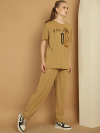 Mack Jonney Mud Cotton Printed Co-ord Set Tracksuit For Women