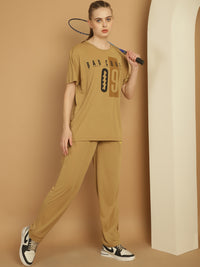 Mack Jonney Mud Cotton Printed Co-ord Set Tracksuit For Women