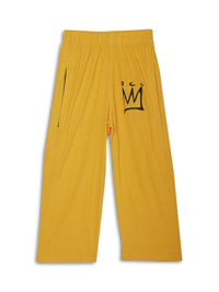 Mack Jonney Printed Yellow Regular Fit Cotton blended Tshirt And Bottom Set For Kids