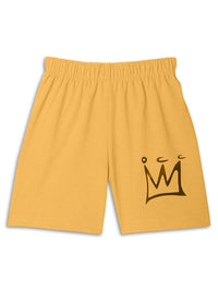 Mack Jonney Printed Yellow Regular Fit Cotton blended Tshirt And Bottom Set For Kids