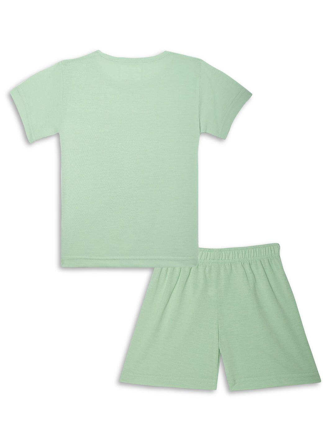 Mack Jonney Printed Green Regular Fit Cotton blended Tshirt And Bottom Set For Kids