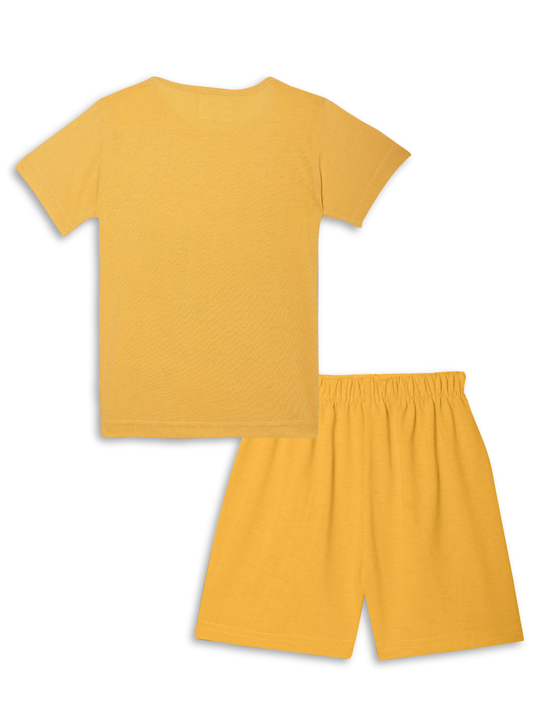 Mack Jonney Printed Yellow Regular Fit Cotton blended Tshirt And Bottom Set For Kids