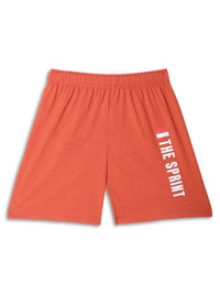 Mack Jonney Printed Rust Regular Fit Cotton blended Tshirt And Bottom Set For Kids