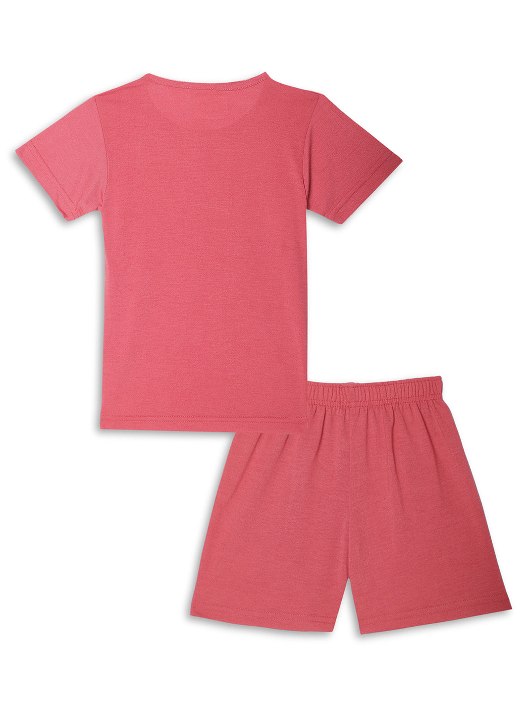 Mack Jonney Printed Pink Regular Fit Cotton blended Tshirt And Bottom Set For Kids
