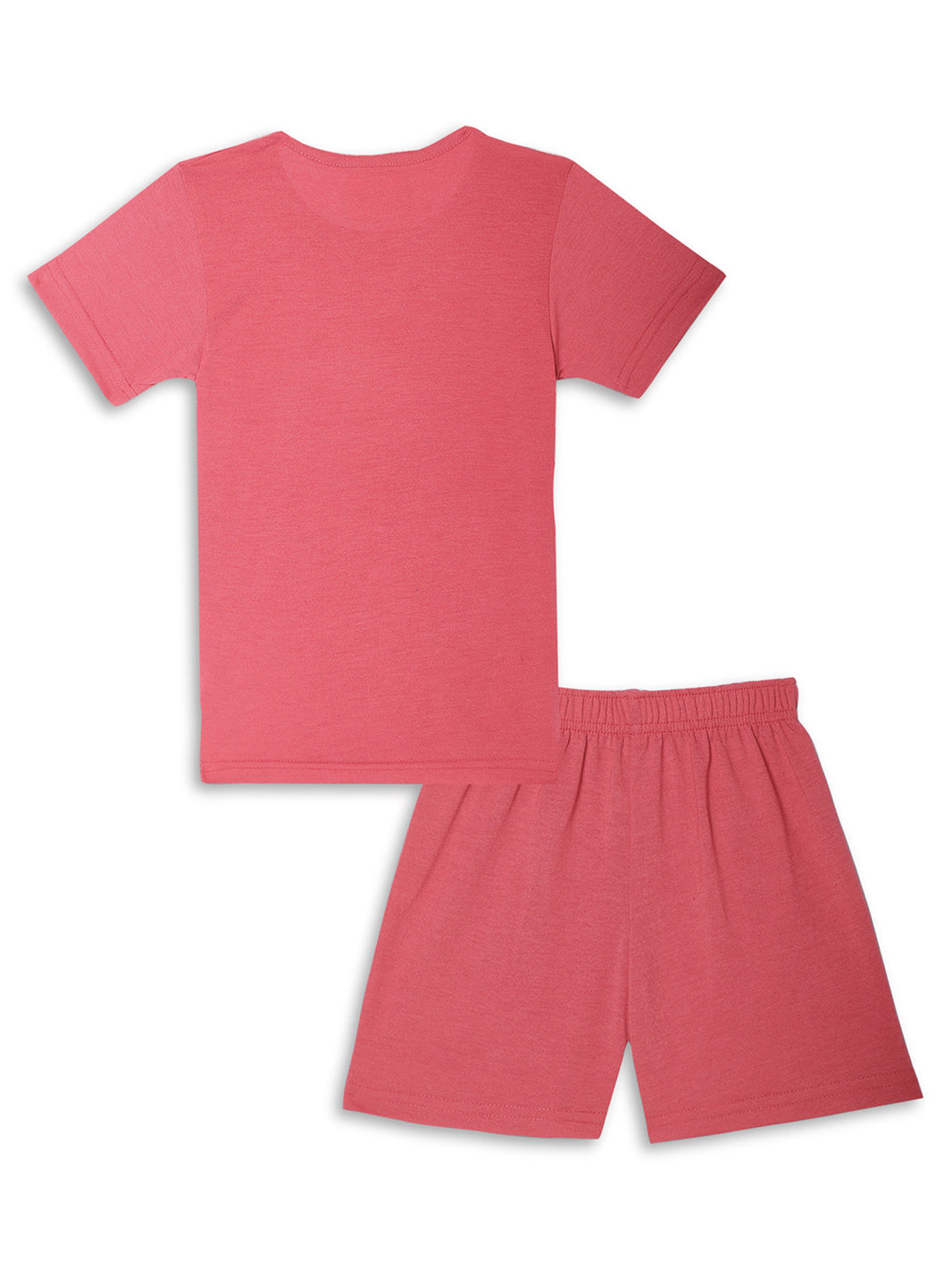 Mack Jonney Printed Pink Regular Fit Cotton blended Tshirt And Bottom Set For Kids