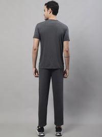 Mack Jonney Anthracite Cotton Solid Co-ord Set Tracksuit For Men(Zip On 1 Side Pocket)