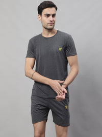 Mack Jonney Anthracite Cotton Solid Co-ord Set Tracksuit For Men(Zip On 1 Side Pocket)