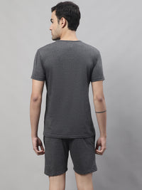 Mack Jonney Anthracite Cotton Solid Co-ord Set Tracksuit For Men(Zip On 1 Side Pocket)