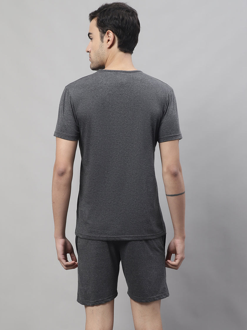 Mack Jonney Anthracite Cotton Solid Co-ord Set Tracksuit For Men(Zip On 1 Side Pocket)