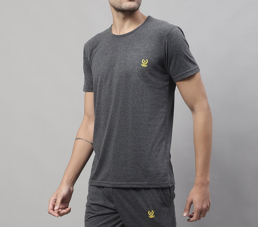 Mack Jonney Anthracite Cotton Solid Co-ord Set Tracksuit For Men(Zip On 1 Side Pocket)