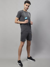 Mack Jonney Anthracite Cotton Solid Co-ord Set Tracksuit For Men(Zip On 1 Side Pocket)