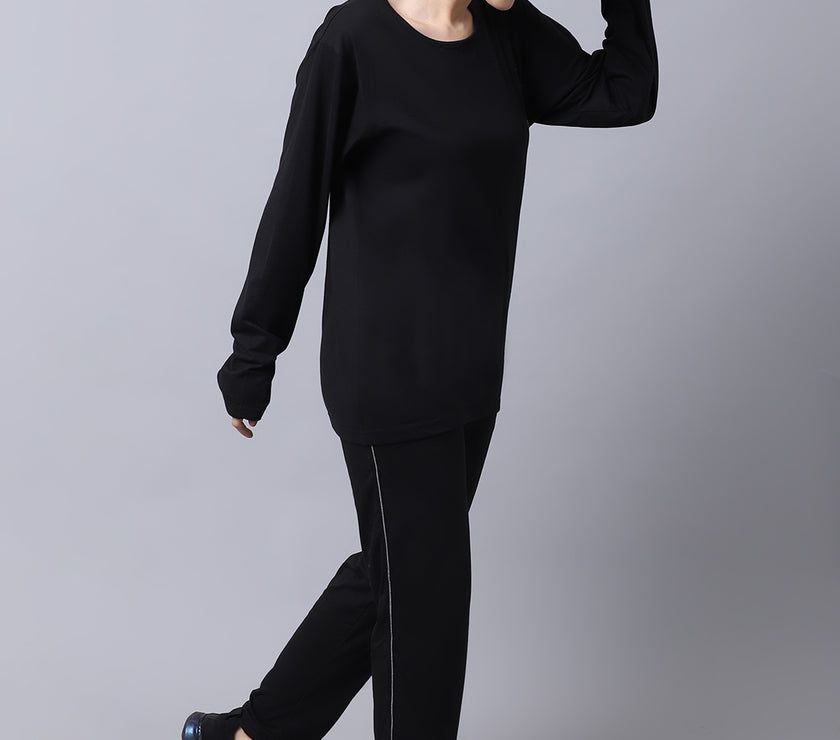 Mack Jonney Cotton Black Tracksuit for Women