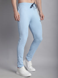 Mack Jonney Solid Light Blue Regular Fit Polyster Lycra Trackpant For Men