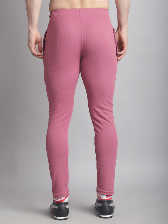 Mack Jonney Solid Pink Regular Fit Polyster Lycra Trackpant For Men